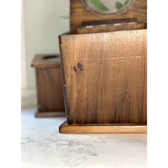 Rare One of a Kind Vintage Wooden Nesting Canisters with Acrylic Top - Set of 3 - Picture 10 of 13